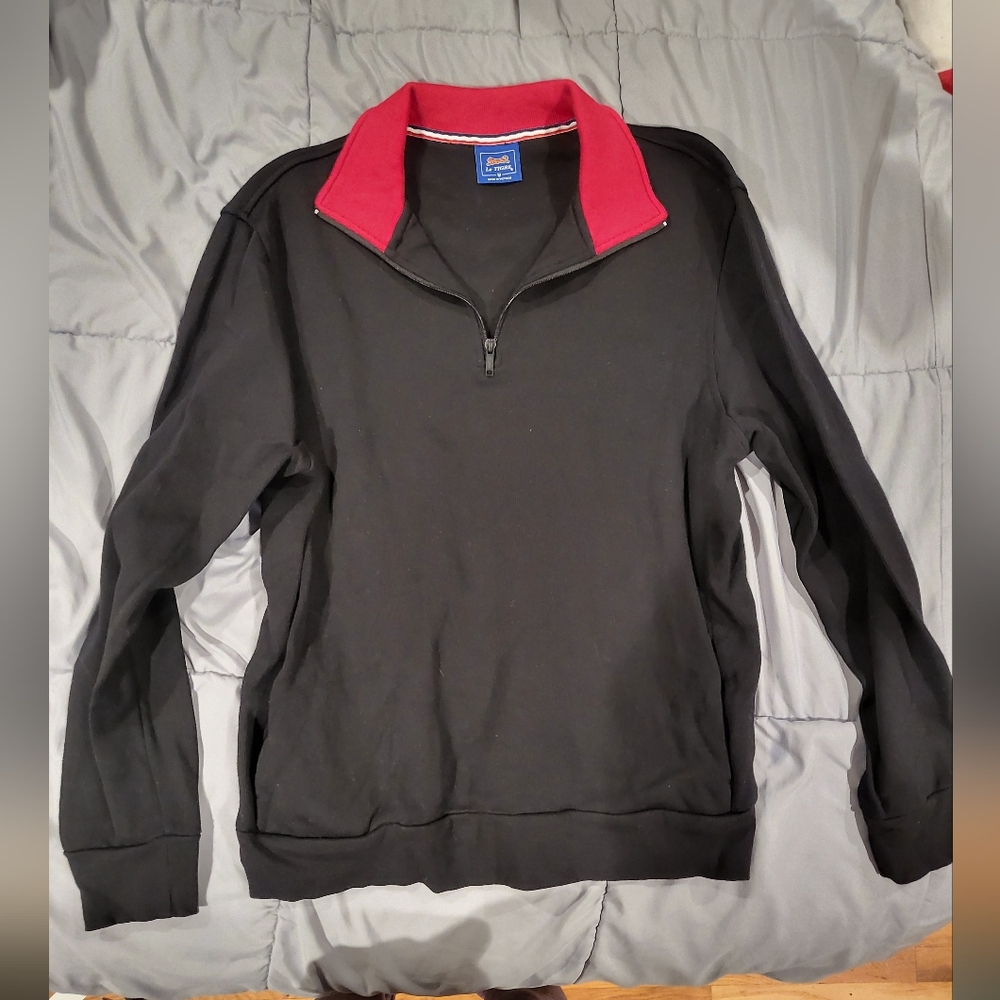 Le Tigre Black and Red Zip-Up Sweater
